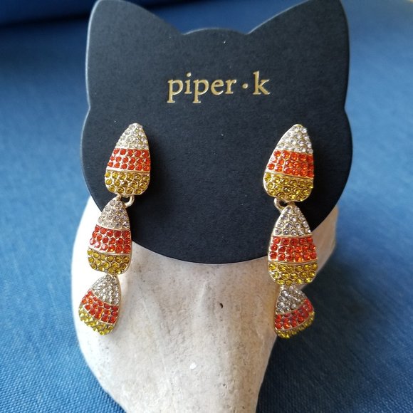 Super-Cute & Fun pair of Candy Corn Halloween Dangle Earrings by Piper • K - NWT - Picture 8 of 8